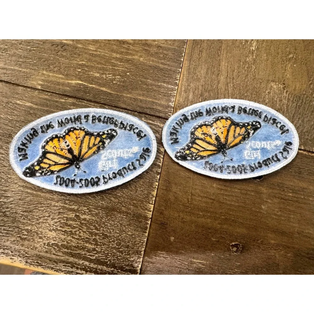 Girl Scouts 2004-2005 Product Sale Patch Lot of 2 Monarch Butterfly GSUSA
